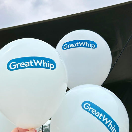 Use GreatWhip helium tank to inflate GreatWhip Balloon