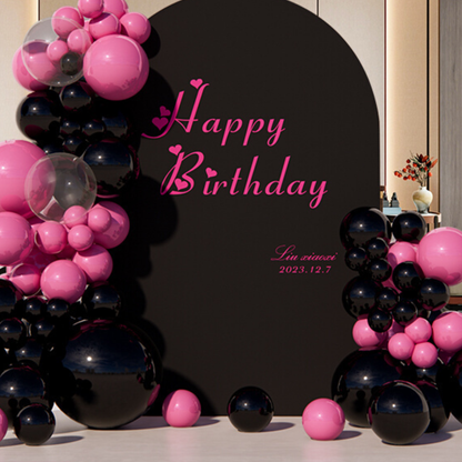 118pcs Pink Black Balloons Latex Balloons Different Sizes 18+12+10+5 Inch Party Balloon Kit for Birthday Party Graduation Wedding Holiday Balloon Decoration