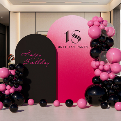 118pcs Pink Black Balloons Latex Balloons Different Sizes 18+12+10+5 Inch Party Balloon Kit for Birthday Party Graduation Wedding Holiday Balloon Decoration