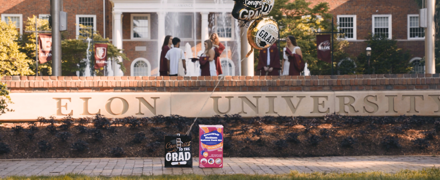 Use Helium tank to inflated balloon for Graduation Celebration