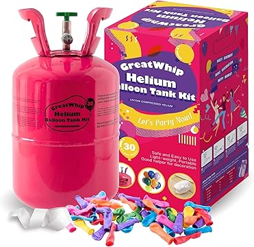 GreatWhip 7L Helium Tank inflate 30 balloon for small parties